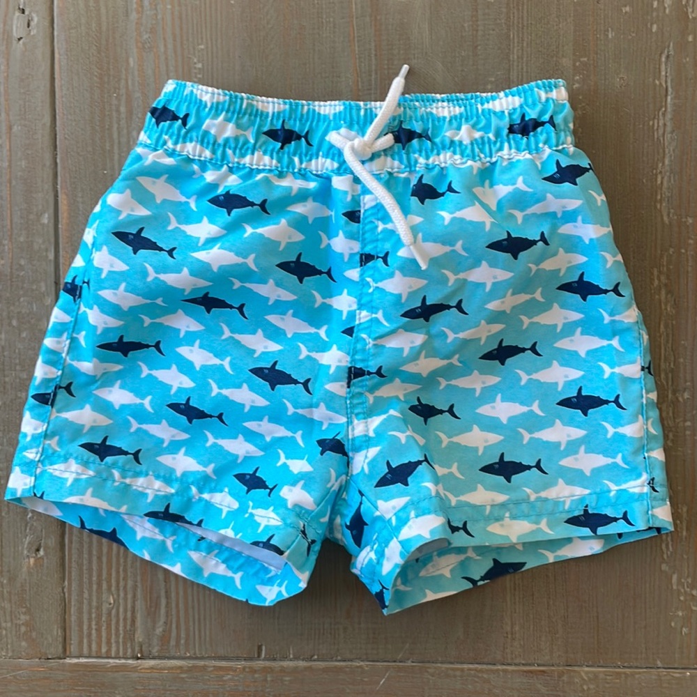 Janie and Jack shark print bathing suit
